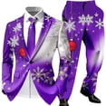 thumbnail image 1 of Ugly Christmas Suits for Men 2 Piece Formal One Button Xmas Jacket Blazer And Trousers Set Slim Fit Winter Party Wedding Christmas Suit, 1 of 5