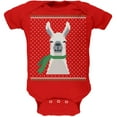 thumbnail image 1 of Ugly Christmas Sweater Big Llama Red Soft Baby One Piece - 24 month, 1 of 1