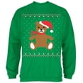 thumbnail image 1 of Ugly Christmas Sweater Big Teddy Bear Irish Green Adult Sweatshirt, 1 of 1
