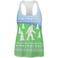 thumbnail image 1 of Ugly Christmas Sweater Bigfoot Sasquatch Yeti All Over Womens Work Out Tank Top Multi MD, 1 of 2