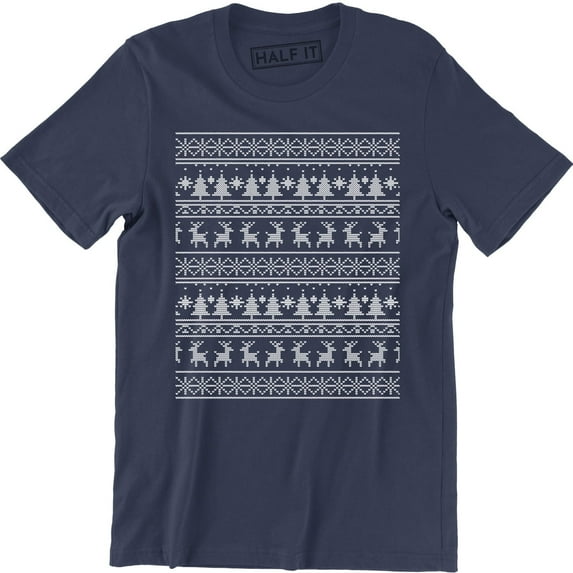 Christmas Sweater Black Tree Reindeer Holiday Season Gift Gathering T-Shirt