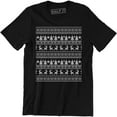 thumbnail image 1 of Christmas Sweater Black Tree Reindeer Holiday Season Gift Gathering T-Shirt, 1 of 4