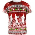 thumbnail image 1 of Ugly Christmas Sweater Bloody Zombie Attack Survivor All Over Mens T Shirt Multi MD, 1 of 2