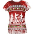 thumbnail image 1 of Ugly Christmas Sweater Bloody Zombie Attack Survivor All Over Womens T Shirt Multi X-LG, 1 of 2