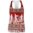 thumbnail image 1 of Ugly Christmas Sweater Bloody Zombie Attack Survivor All Over Womens Work Out Tank Top Multi X-LG, 1 of 2