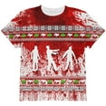thumbnail image 1 of Ugly Christmas Sweater Bloody Zombie Attack Survivor All Over Youth T Shirt Multi YLG, 1 of 2