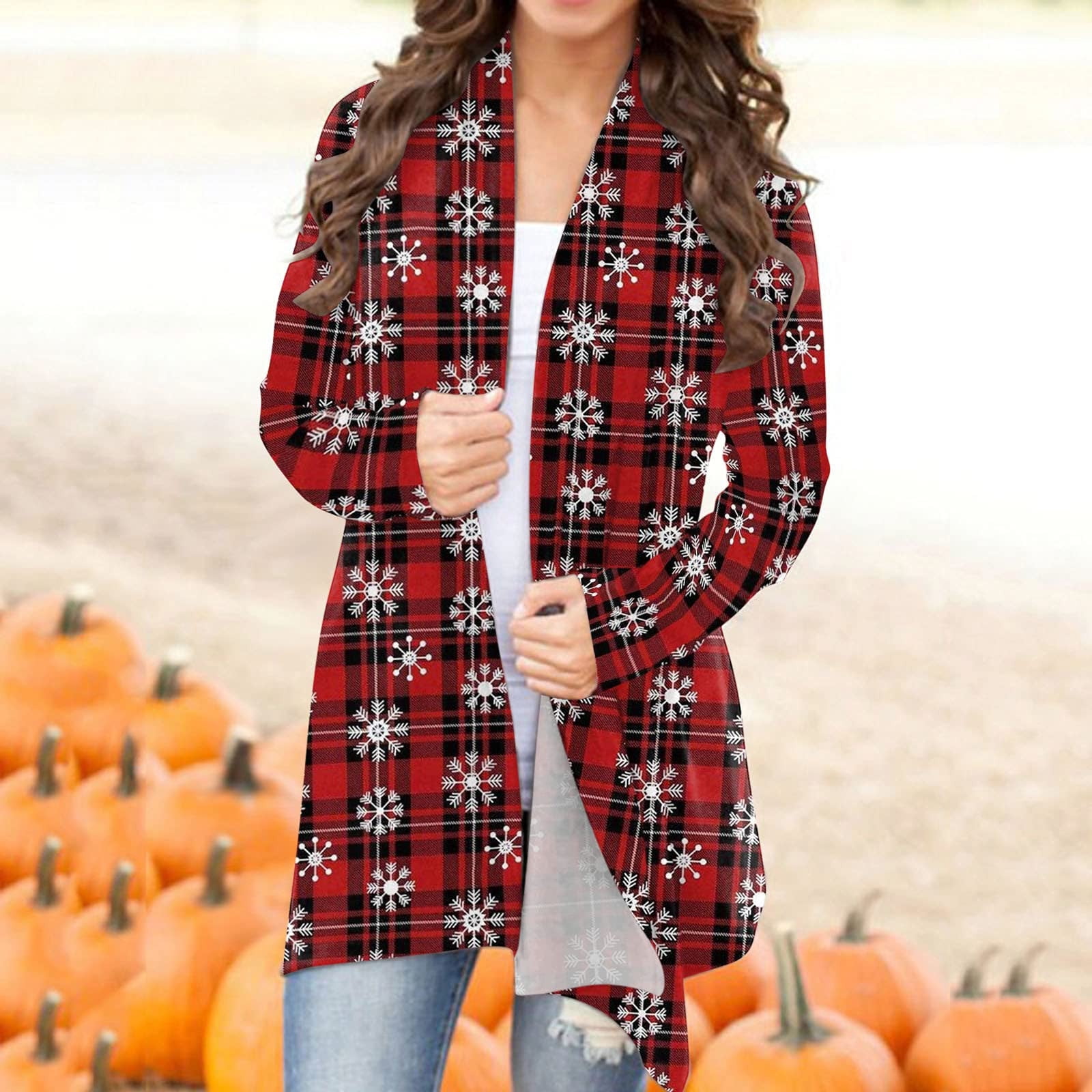 Ugly Christmas Sweater Clearance! TMOYZQ Cardigan Sweaters for Women, Christmas Cardigan Santa