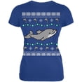 thumbnail image 1 of Ugly Christmas Sweater Dolphin Juniors Soft T Shirt Royal YXL, 1 of 1