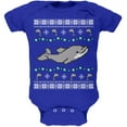 thumbnail image 1 of Ugly Christmas Sweater Dolphin Soft Baby One Piece Royal 3-6 M, 1 of 1