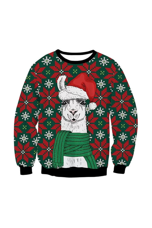 Ugly Christmas Sweater Girls Boys Xmas Funny Novelty Sweatshirt Print Pullover