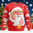 thumbnail image 1 of Ugly Christmas Sweater Men Funny Santa Graphic Ugly Sweater Christmas Sweatshirt Couples Xmas Party Pullover Shirts, 1 of 5