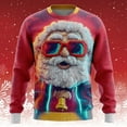thumbnail image 1 of Christmas Sweater Men Santa Claus Party Funny 3D Graphic Long Sleeve Pullover Sweatshirts Crewneck Xmas Holiday Tops, 1 of 3