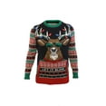 thumbnail image 1 of Ugly Christmas Sweater Men's Let It Glow Reindeer LED Light Up Sweatshirt, 1 of 5