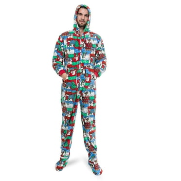 Ugly Christmas Sweater One Piece Sleeper Footed Pajamas with Rear Flap Size