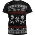 thumbnail image 1 of Ugly Christmas Sweater Pirate Skull and Crossbones All Over Mens Black Back T Shirt Multi X-LG, 1 of 1