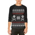 thumbnail image 1 of Ugly Christmas Sweater Pirate Skull and Crossbones Mens Raglan T Shirt, 1 of 2