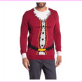 thumbnail image 1 of Ugly Christmas Sweater Santa Claus Crewneck ,Mens,Red ,Size Medium, 1 of 2
