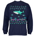 thumbnail image 1 of Ugly Christmas Sweater Shark Coral Reef Mens Sweatshirt Navy 3X-LG, 1 of 1