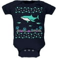 thumbnail image 1 of Ugly Christmas Sweater Shark Coral Reef Soft Baby One Piece Navy 12-18 M, 1 of 1