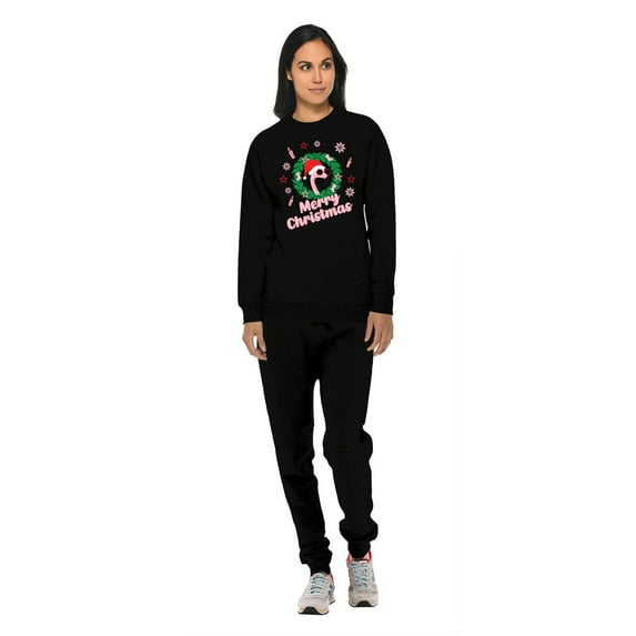 Christmas Sweater and Sweatpants - Sweatsuits 2Pcs Sets for Women Mens Xmas Sweatshirt and Jogger - Christmas Suit Set Super Soft High Quality - Merry Christmas Flamingo