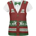 thumbnail image 1 of Ugly Christmas Sweater Vest All Over Womens T-Shirt - X-Large, 1 of 1