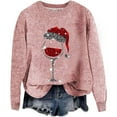 thumbnail image 1 of Christmas Sweater for Women with Lights Fall and Winter Christmas Red Glass Print Round Neck Long Sleeved Casual Pullover Sweater Jumper Tops , L, 1 of 4