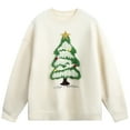 thumbnail image 1 of Ugly Christmas Sweater Women Xmas Tree Pattern Cute Winter Holiday Knit Sweaters Oversized Crewneck Casual Pullover Tops, 1 of 5
