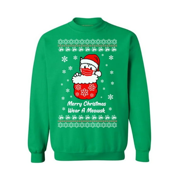 Christmas Sweater Xmas Kitty Meow Santa Sweatshirt