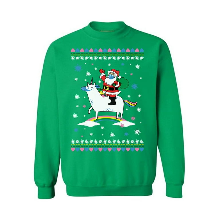 Ugly Christmas Sweater Xmas Unicorn and Santa Sweatshirt Walmart