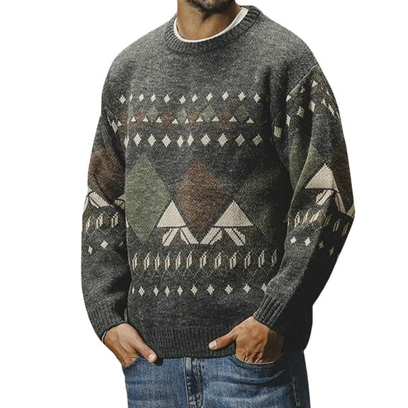 Ugly Christmas Sweaters For Men Crew Neck Sweater Casual Street Fashion Handsome Pullover Knitwear Line Clothes