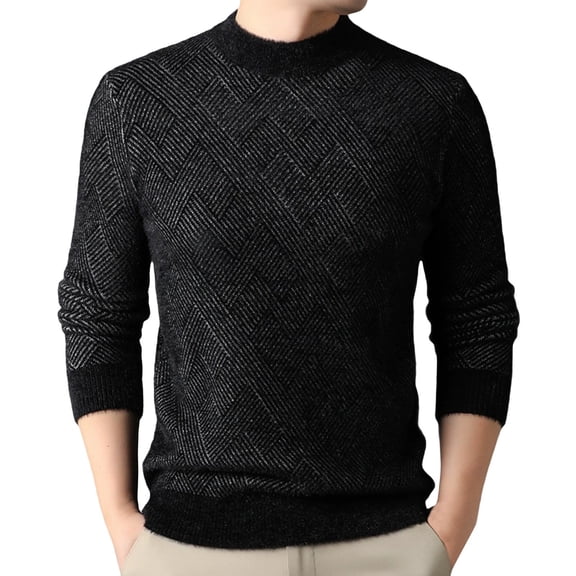 Ugly Christmas Sweaters For Men Knit Sweater Coat Winter Warm Turtleneck Pullover Soft Lined Thermal Outerwear For Cold Weather