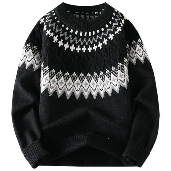 Ugly Christmas Sweaters For Men Knitted Sweater Coat Autumn Round Neck Pullover Soft Comfortable Casual Loose Fit Long Sleeve Warm Outerwear