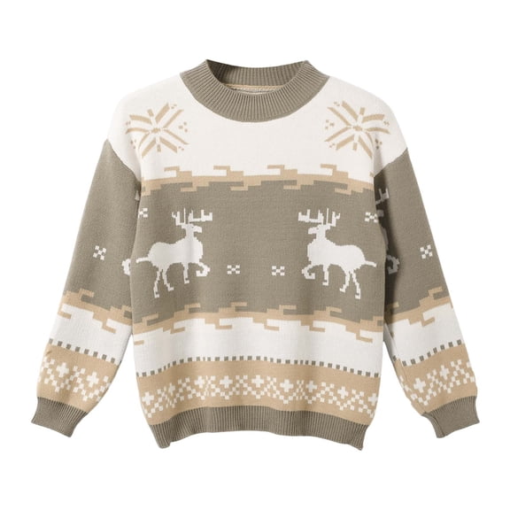 Ugly Christmas Sweaters For Women Christmas Casual High Thick Winter Print Loose Pullover Knit Sweater Top