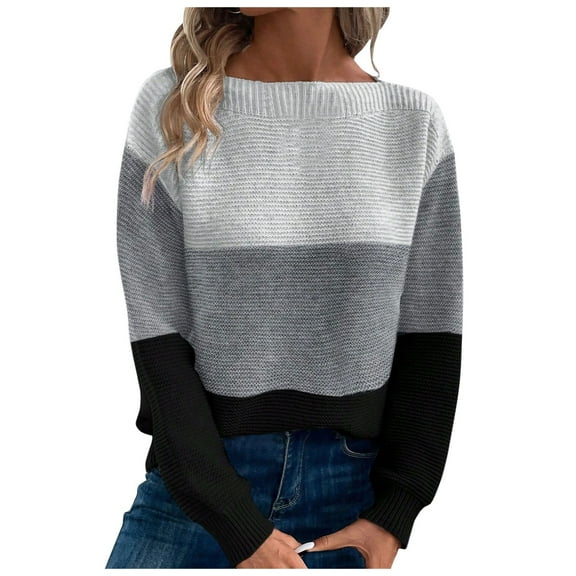 Ugly Christmas Sweaters For Women Ladies Thick Round Neck Stitching Advanced Sweater Loose Top