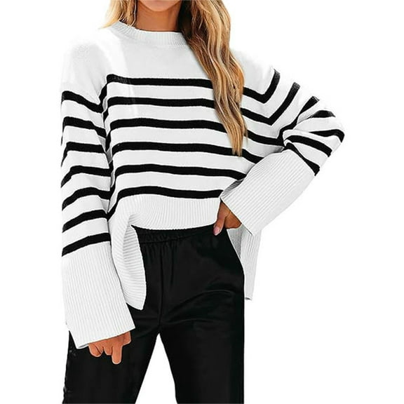 Ugly Christmas Sweaters For Women Loose Striped Oversized Sweater With Flared Sleeves For Autumn And Winte