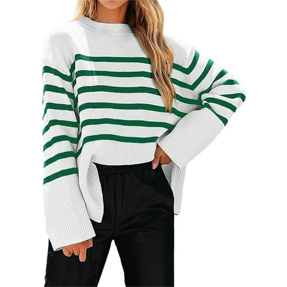 Ugly Christmas Sweaters For Women Loose Striped Oversized Sweater With Flared Sleeves For Autumn And Winte