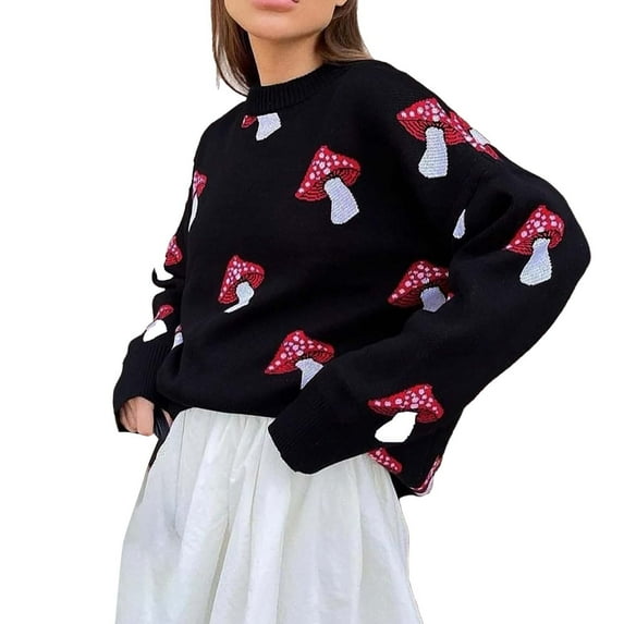 Ugly Christmas Sweaters For Women Sweater Women Crewneck Long Sleeve Knit Sweater Loose Cute Graphic Pullover Sweater