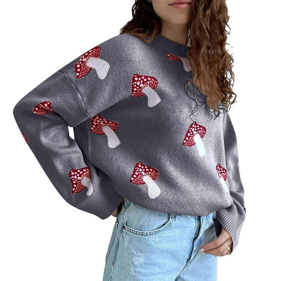 Ugly Christmas Sweaters For Women Sweater Women Crewneck Long Sleeve Knit Sweater Loose Cute Graphic Pullover Sweater