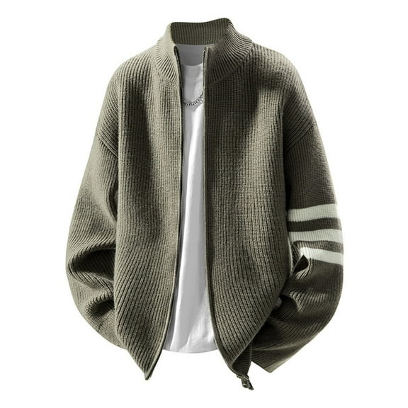 Christmas Sweaters For Men Casual Jackets Lightweight Comfortable Loose Fit Knit Cardigan Sweater Stylish Striped Design Outerwear For Everyday Wear