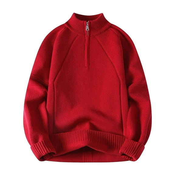 Christmas Sweaters For Men Knit Sweater Coat 2024 Autumn Winter Solid Color Half Zip Pullover Fashionable Casual Warm Comfortable Soft Yarn Long Sleeve Outwear Jacket Top