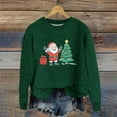thumbnail image 1 of Ugly Christmas Sweaters Women, Long Sleeve Cute Xmas Themed Pattern Crewneck Pullover Knitted Holiday Top (2XL, Green 02), 1 of 4