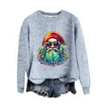 thumbnail image 1 of Christmas Sweaters for Women Novelty Funny 3D Xmas Print Long Sleeve Knitted Tops Holiday Casual Crew Neck Tunics, 1 of 4