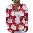 thumbnail image 1 of Ugly Christmas Sweaters for Women Open Front Cardigan Button Knit Long Sleeves Fall Winter Xmas Funny Outerwear, 1 of 2