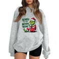 thumbnail image 1 of Ugly Christmas Sweatshirt Womens Green Monster Funny Cute Xmas Holiday Winter Oversized Pullover Light Gray XL, 1 of 5