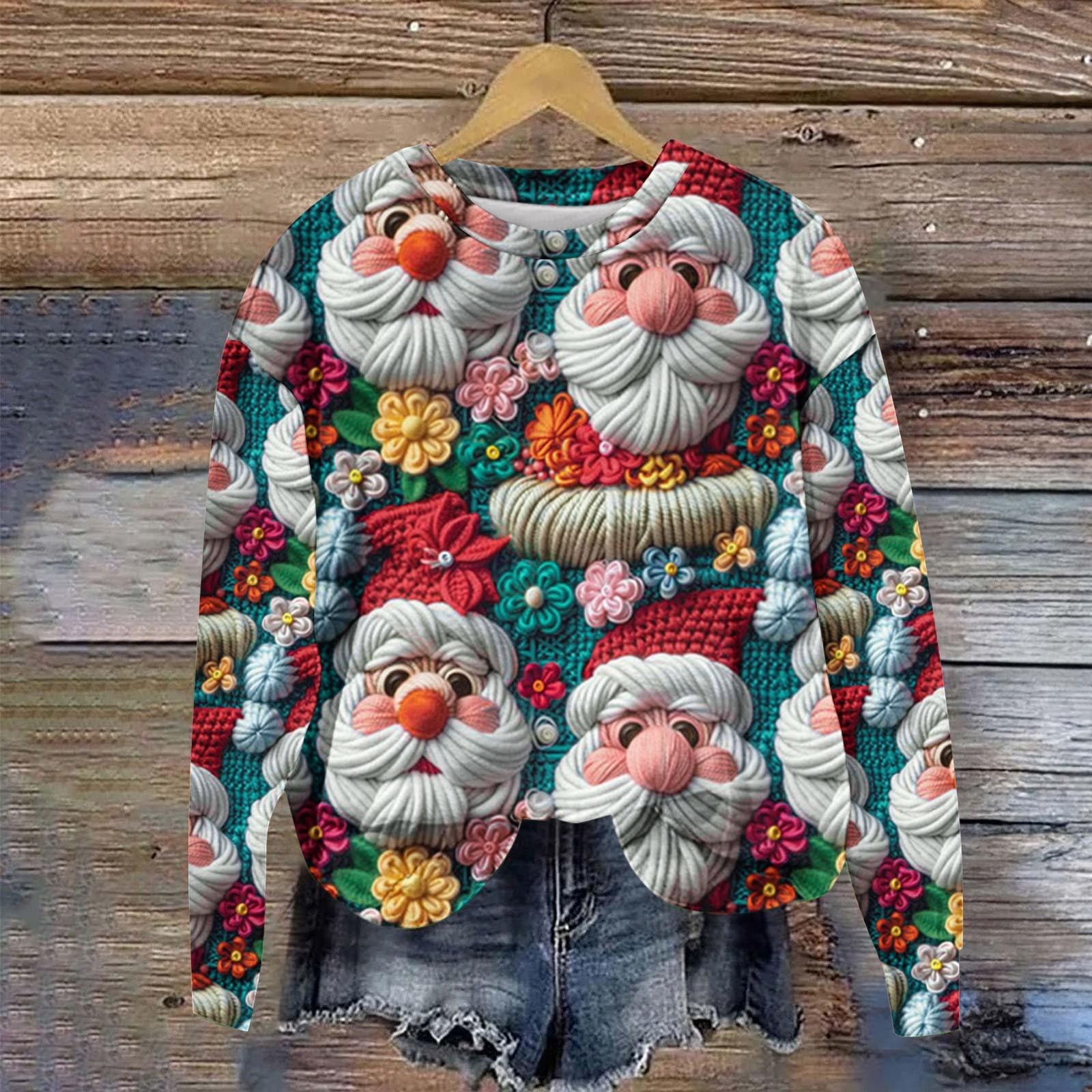 "Just A Girl Who Loves Christmas" Women's Funny Sweatshirt - Cozy Crewneck Pullover Holiday Top - View #2