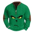 thumbnail image 1 of Ugly Christmas Sweatshirts for Men Quarter Zip Long Sleeve Pullover Army GreenSmall, 1 of 4