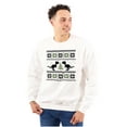 thumbnail image 1 of Ugly Christmas T-Rex Dinosaur Party Unisex Plus Fleece Graphic Sweatshirt Brisco Brands 3X, 1 of 5