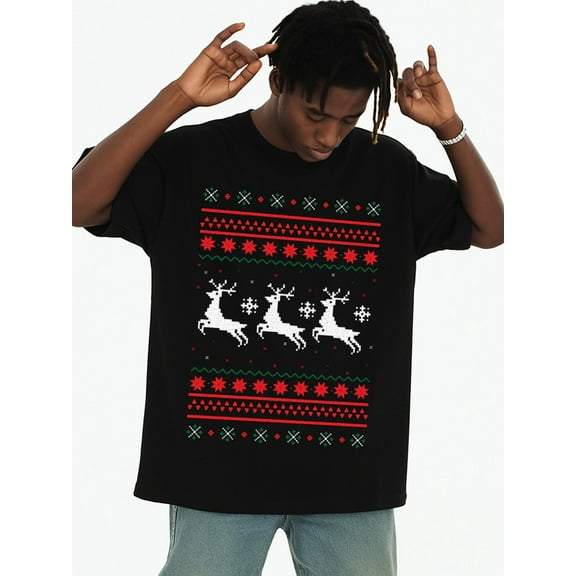 Ugly Christmas Tee t-shirt t shirts men plus size casual high quality black Regular fit, casual wear for all seasons, ideal for gifts Regular Fit, Everyday Comfort, Comfortable Casualwear, Urban St