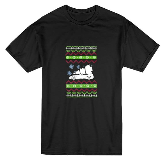 Ugly Christmas Tree Car Men T-Shirt, Male Small