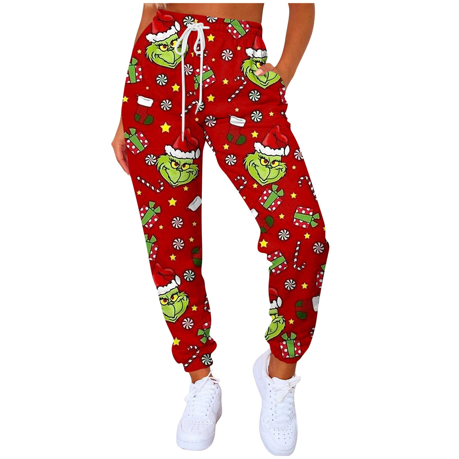 Ugly Christmasfits Women Grinch Sweatpants Christmas Sweatpants Grinch